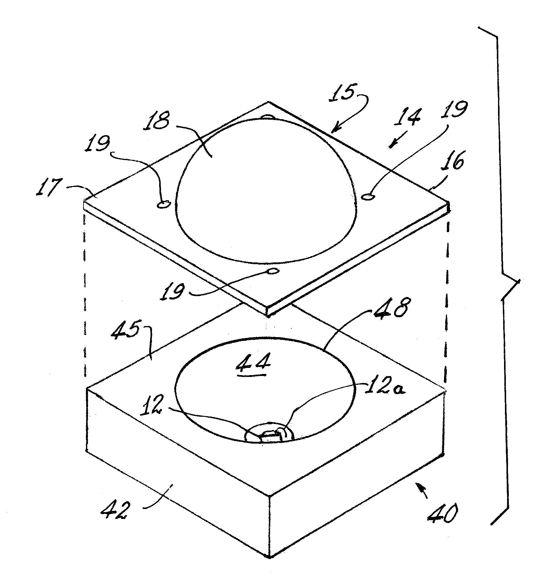 LED package using phosphor containing elements and light source containing same