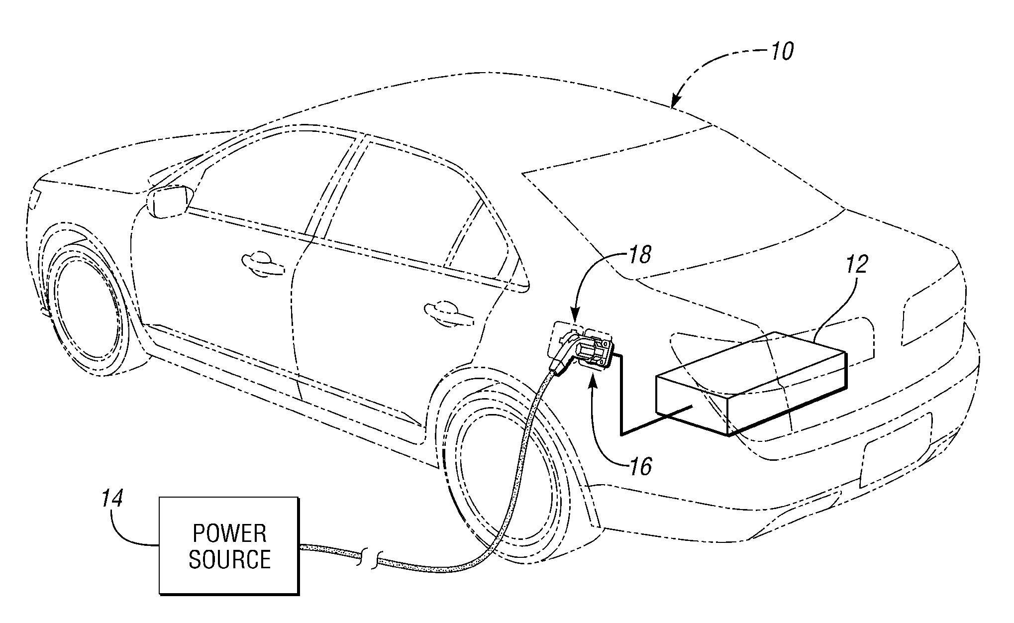 Method And System For Charging An Auxilary Battery In A Plug-In Electric Vehicle