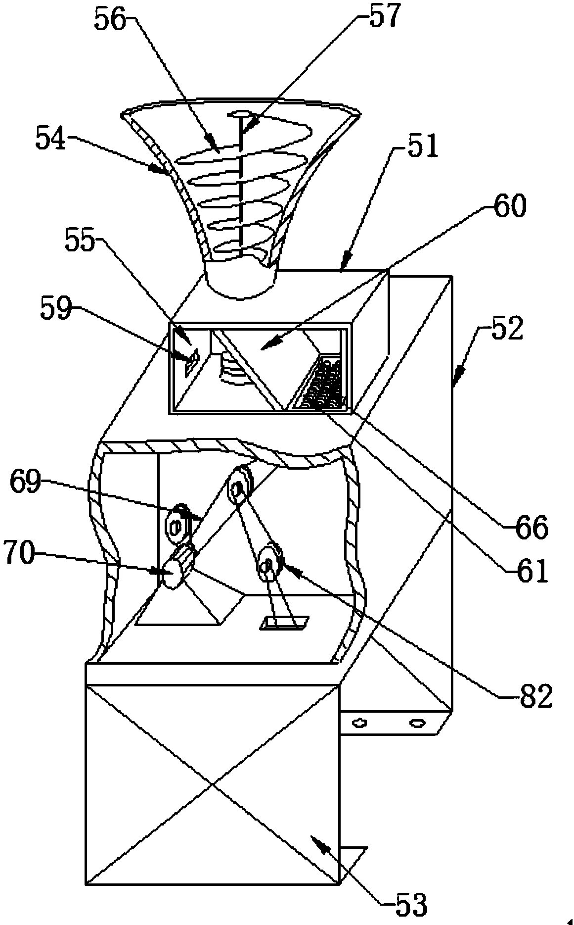 Traditional Chinese medicine delivering, mixing and crushing apparatus having sub-package function