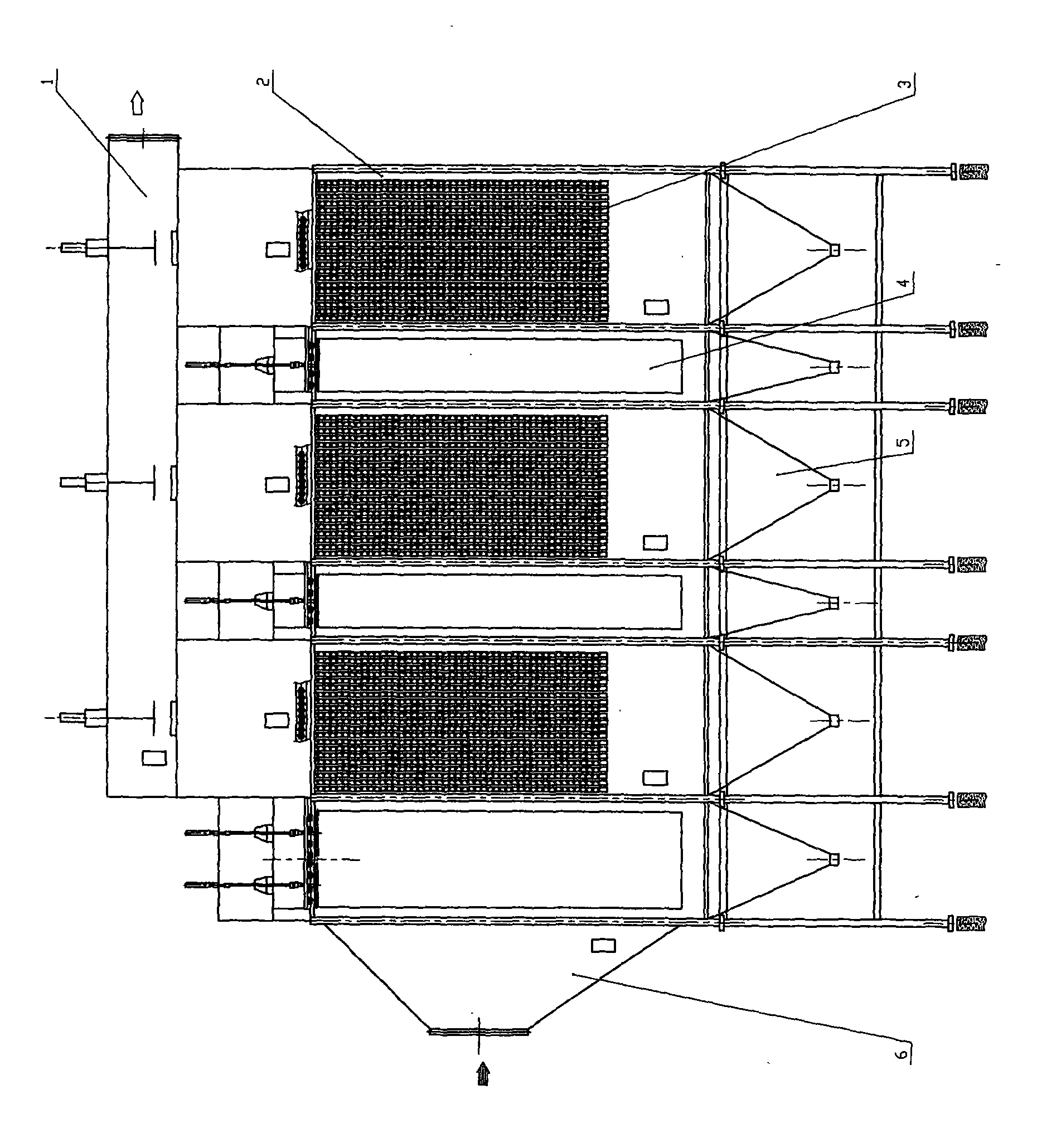Multiple electrostatic fabric filters