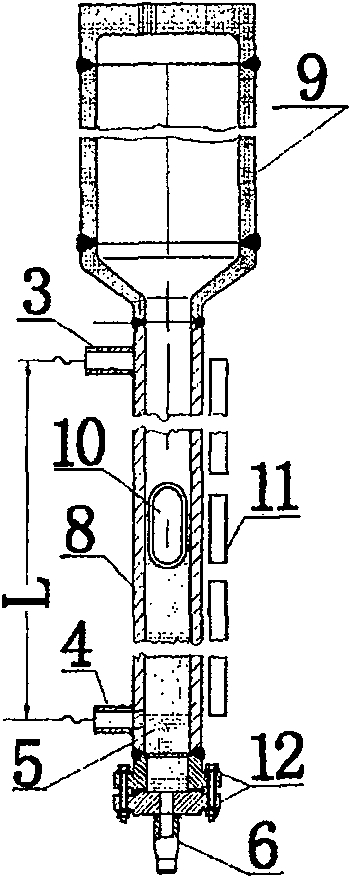 Connected vessels type steam pocket water level sampling and measuring device and method for deciding its geometric size