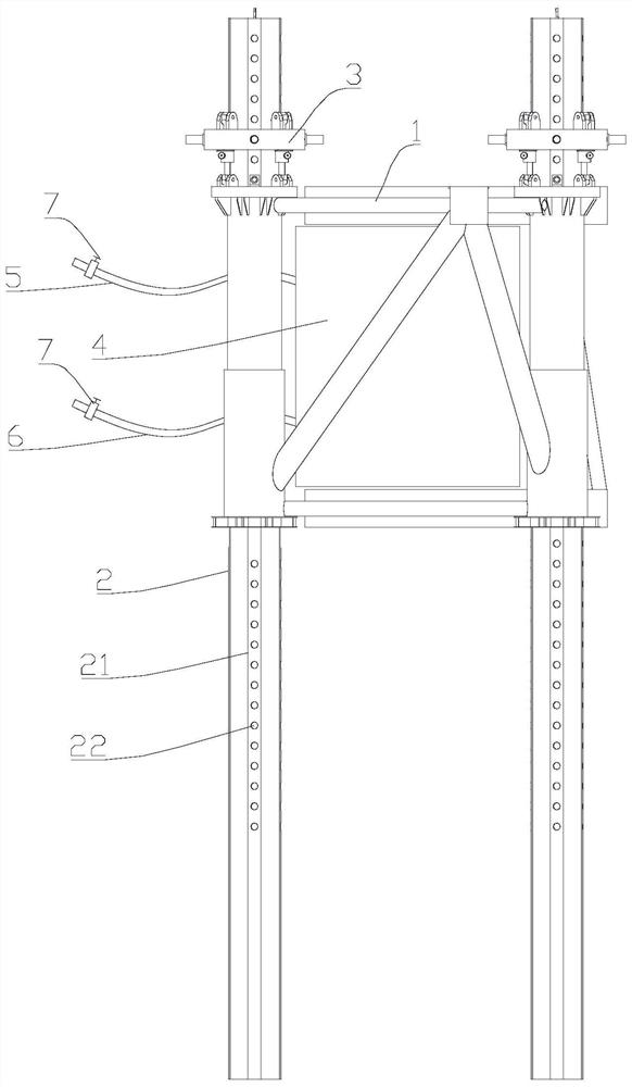 Guide frame fixing construction method