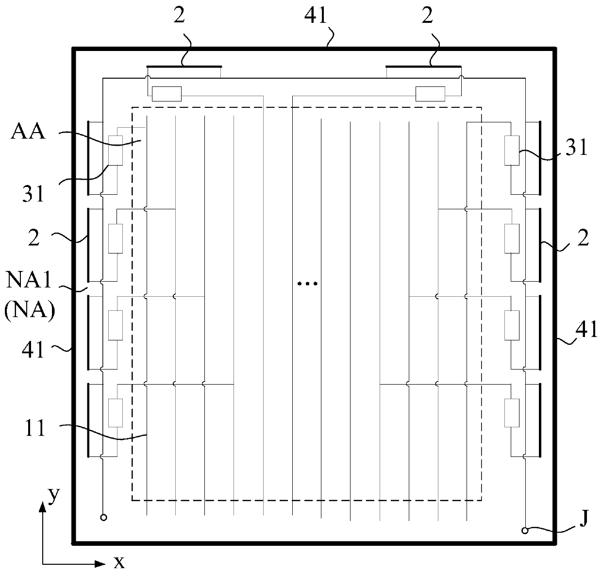 Display panel, crack position positioning method thereof and display device