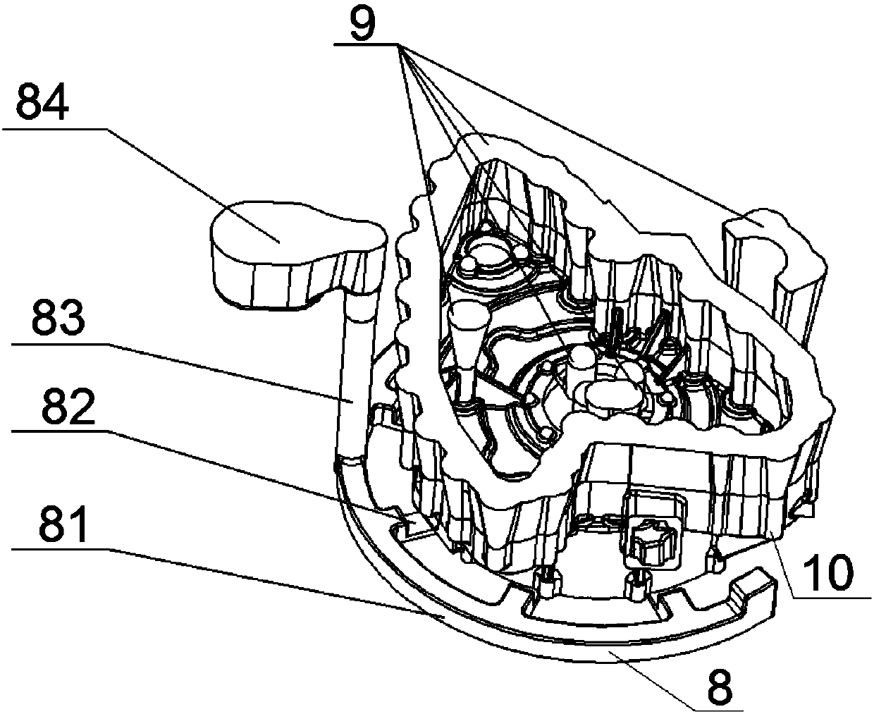 Casting method of flywheel housing with gear chamber cover