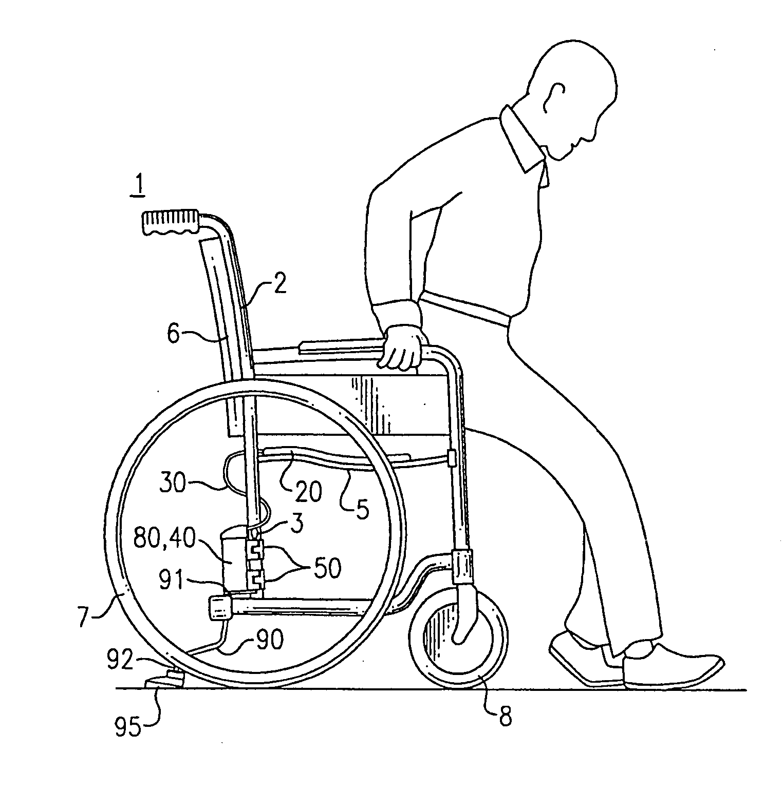 Automatic wheelchair brake system and wheelchair including same