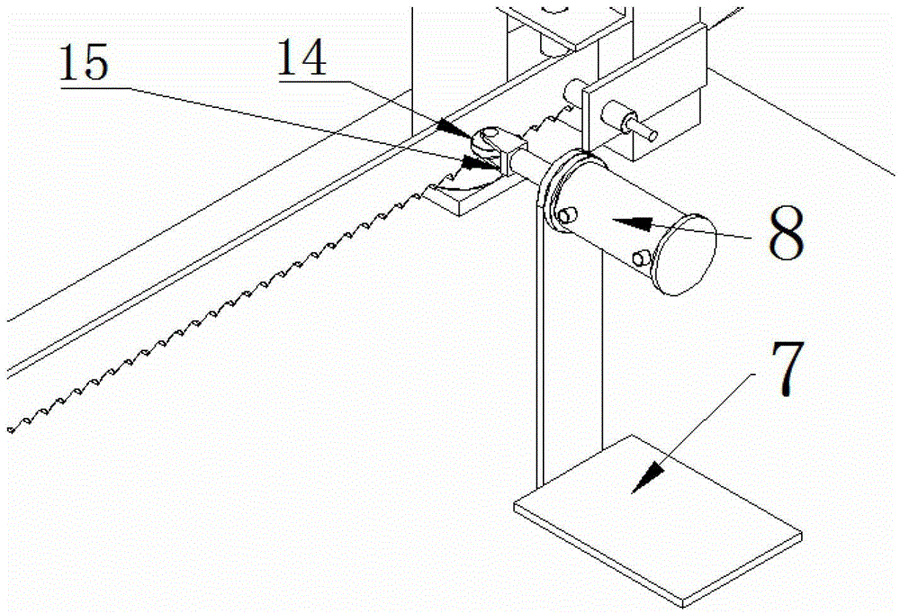 A device and method for actively suppressing band saw blade vibration based on main vibration mode prediction