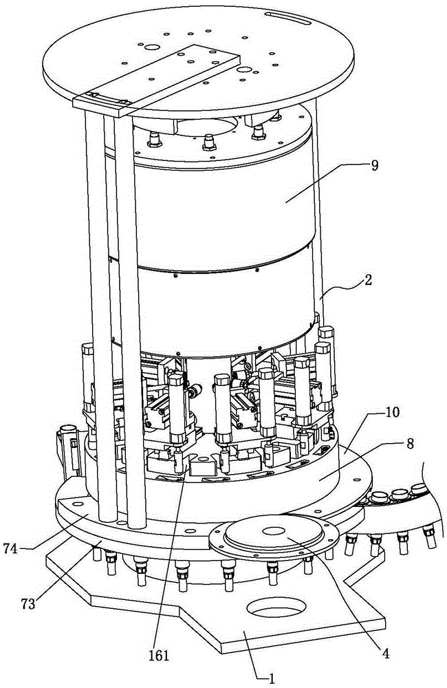 Assembling machine with spring prepressing devices and for emulsion pump or atomizing pump
