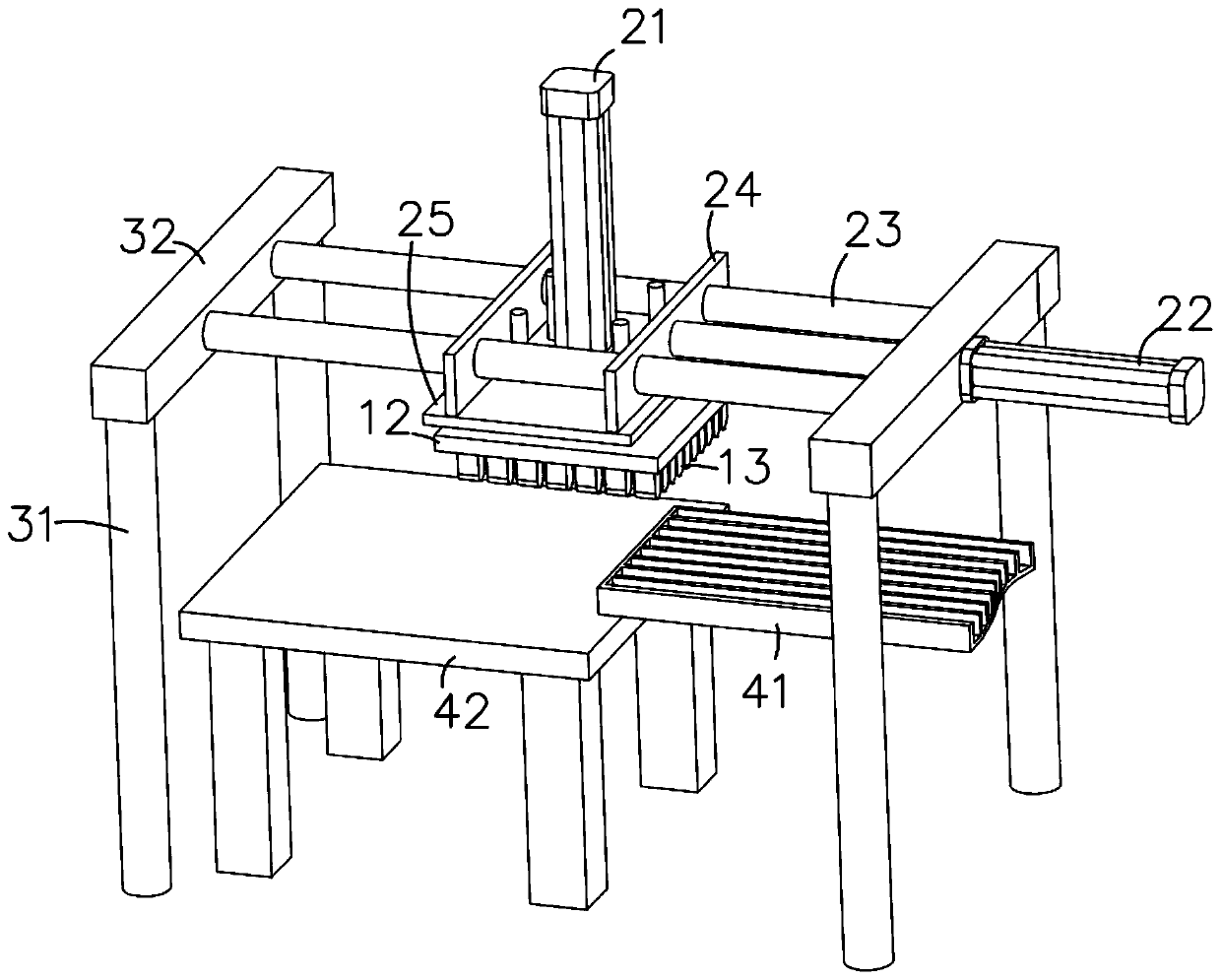 Material taking device for production of lighter assembling line