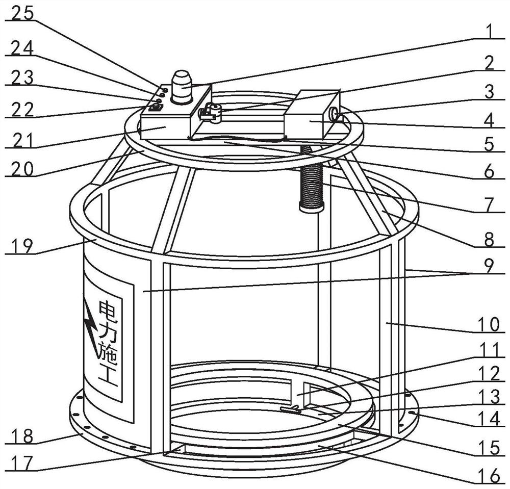 Insertion type road inspection well operation protection frame