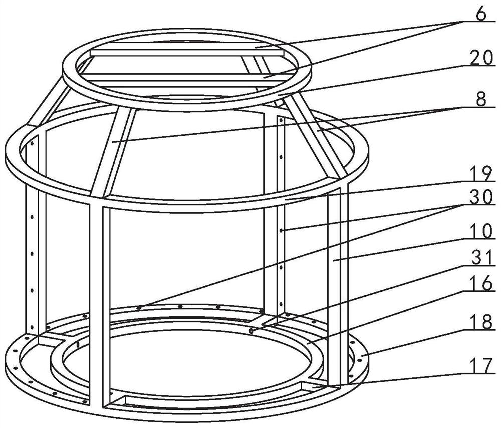 Insertion type road inspection well operation protection frame