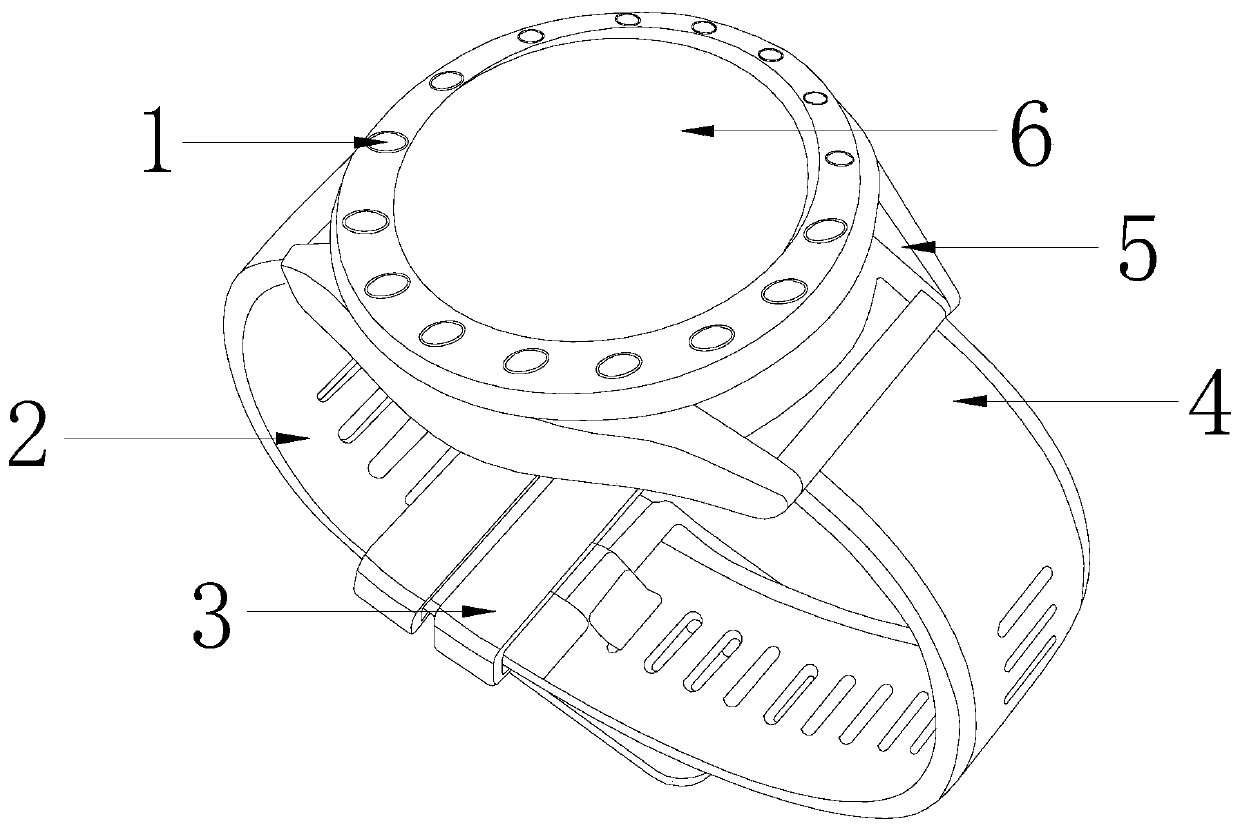 Smartwatch with airbag being self-opened for protection during downward facing of screen