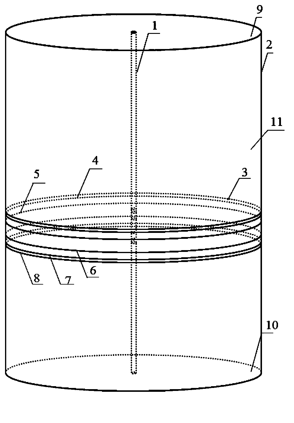 Detection performance testing device of array sensing well detection instrument