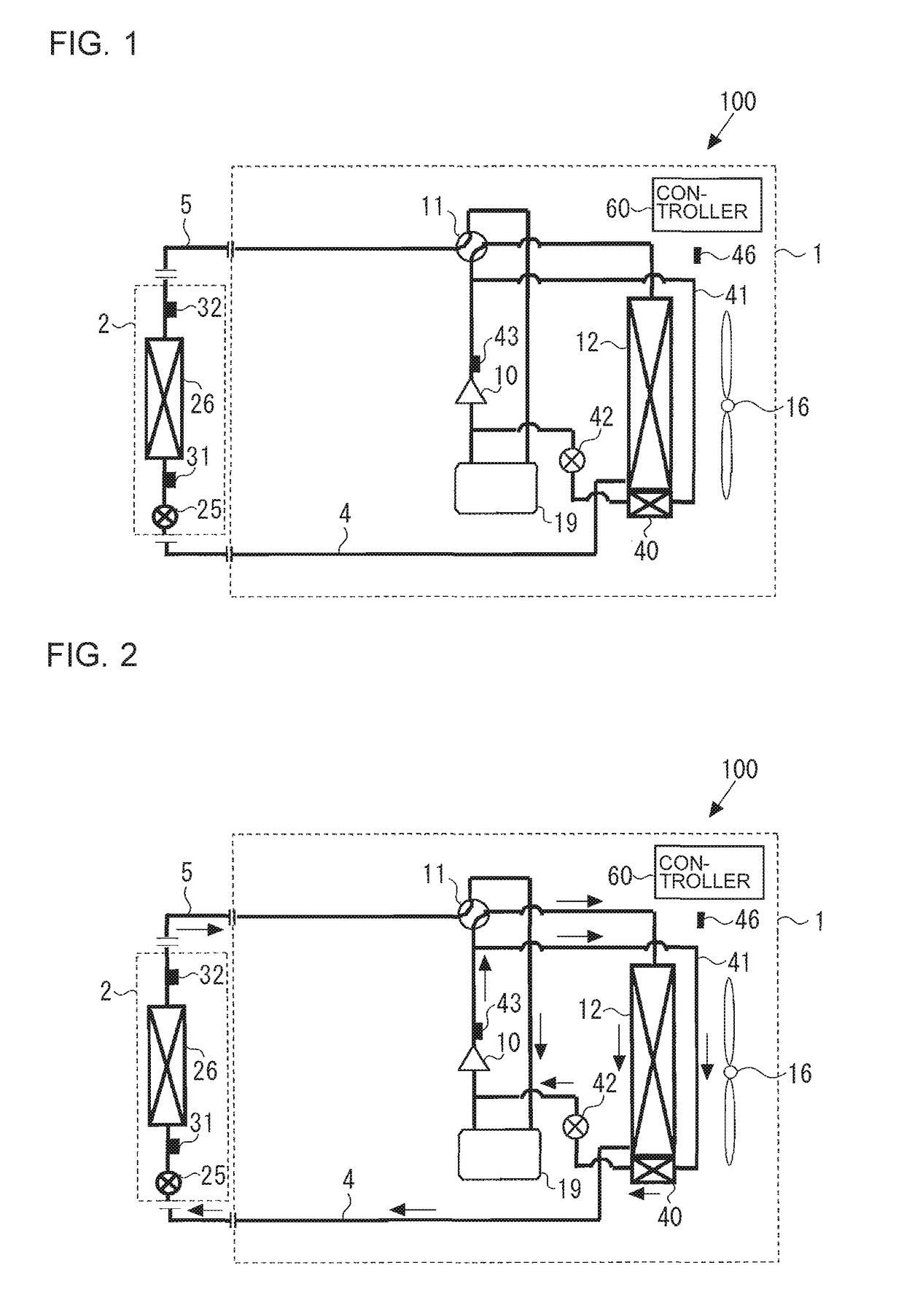 Heat pump with an auxiliary heat exchanger for compressor discharge temperature control