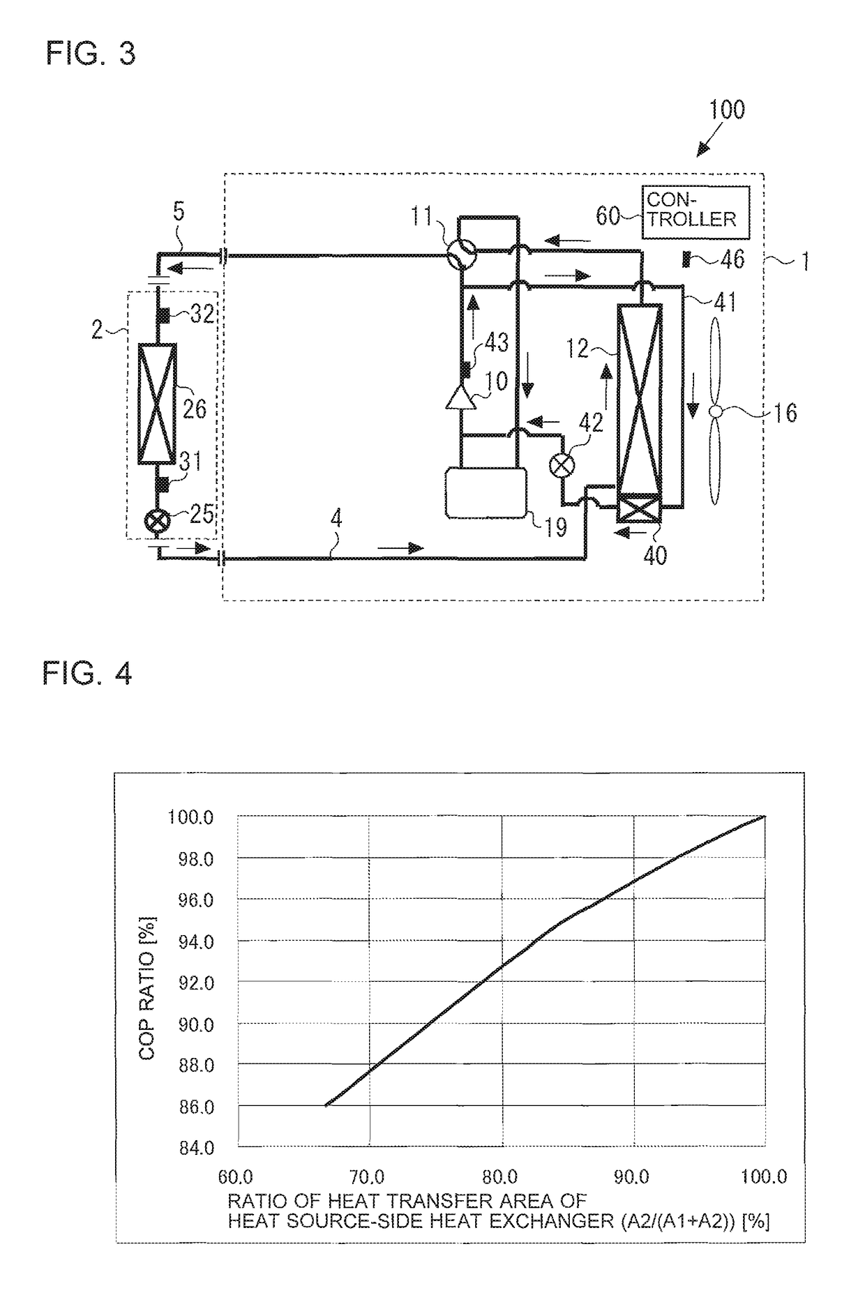Heat pump with an auxiliary heat exchanger for compressor discharge temperature control