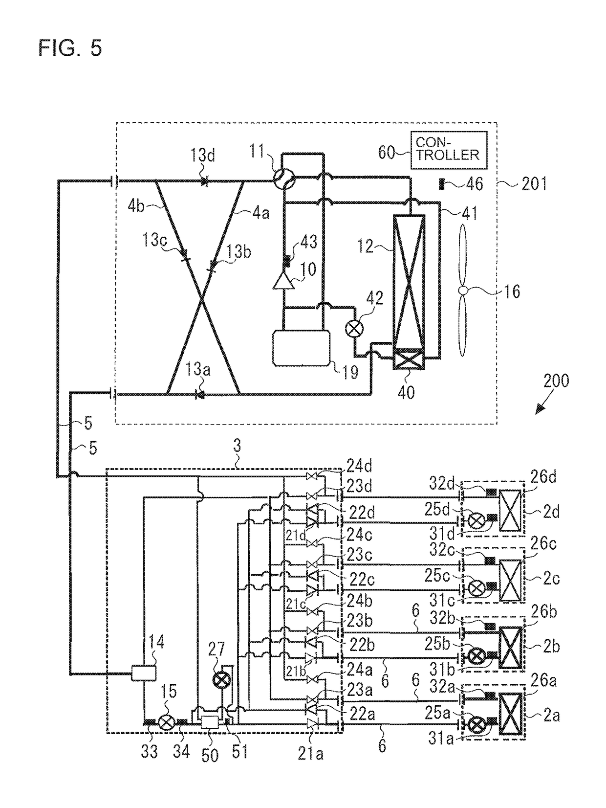 Heat pump with an auxiliary heat exchanger for compressor discharge temperature control