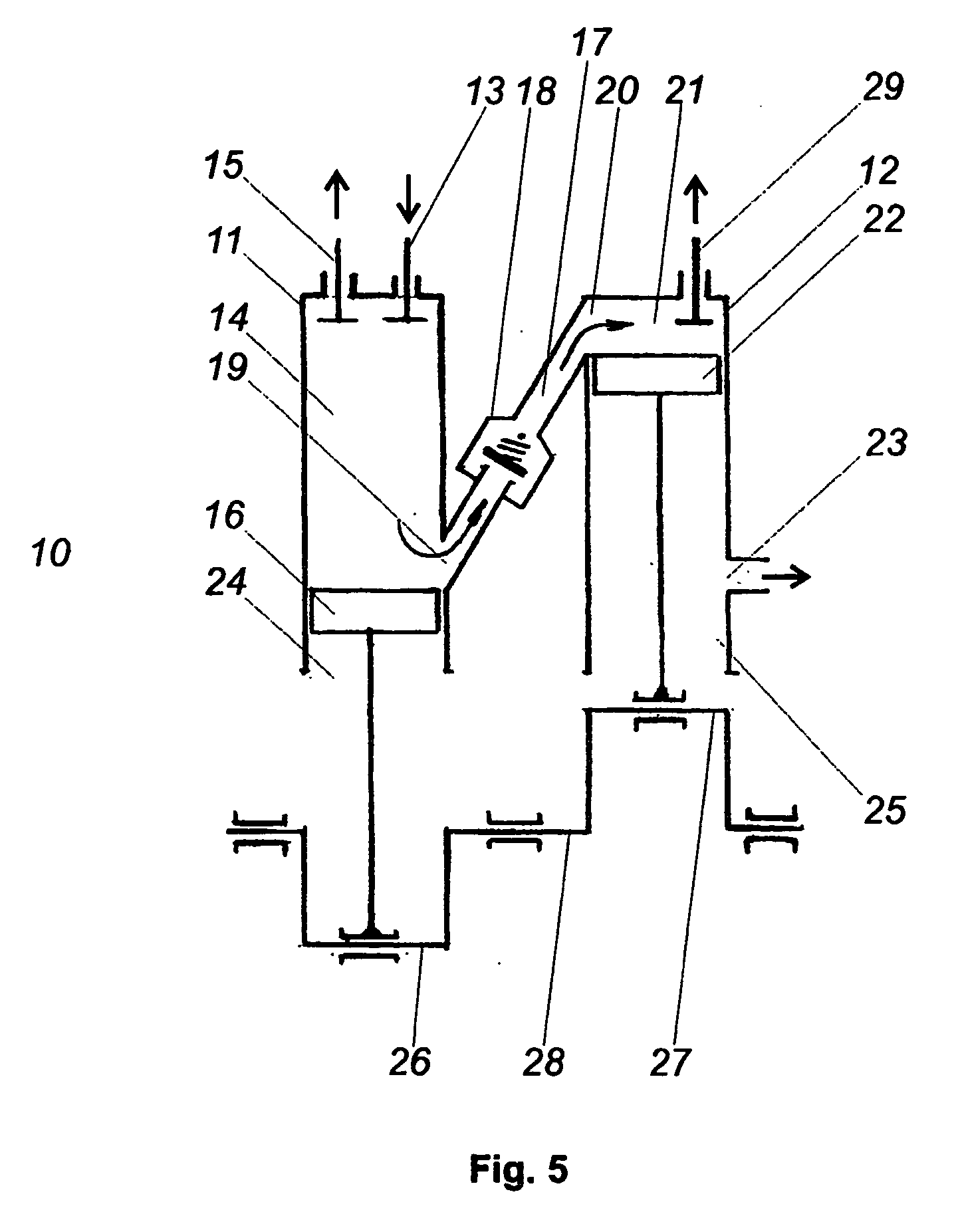 Method for operating and arrangement of a pneumatic piston engine