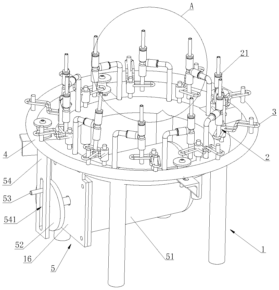 A circular fountain device