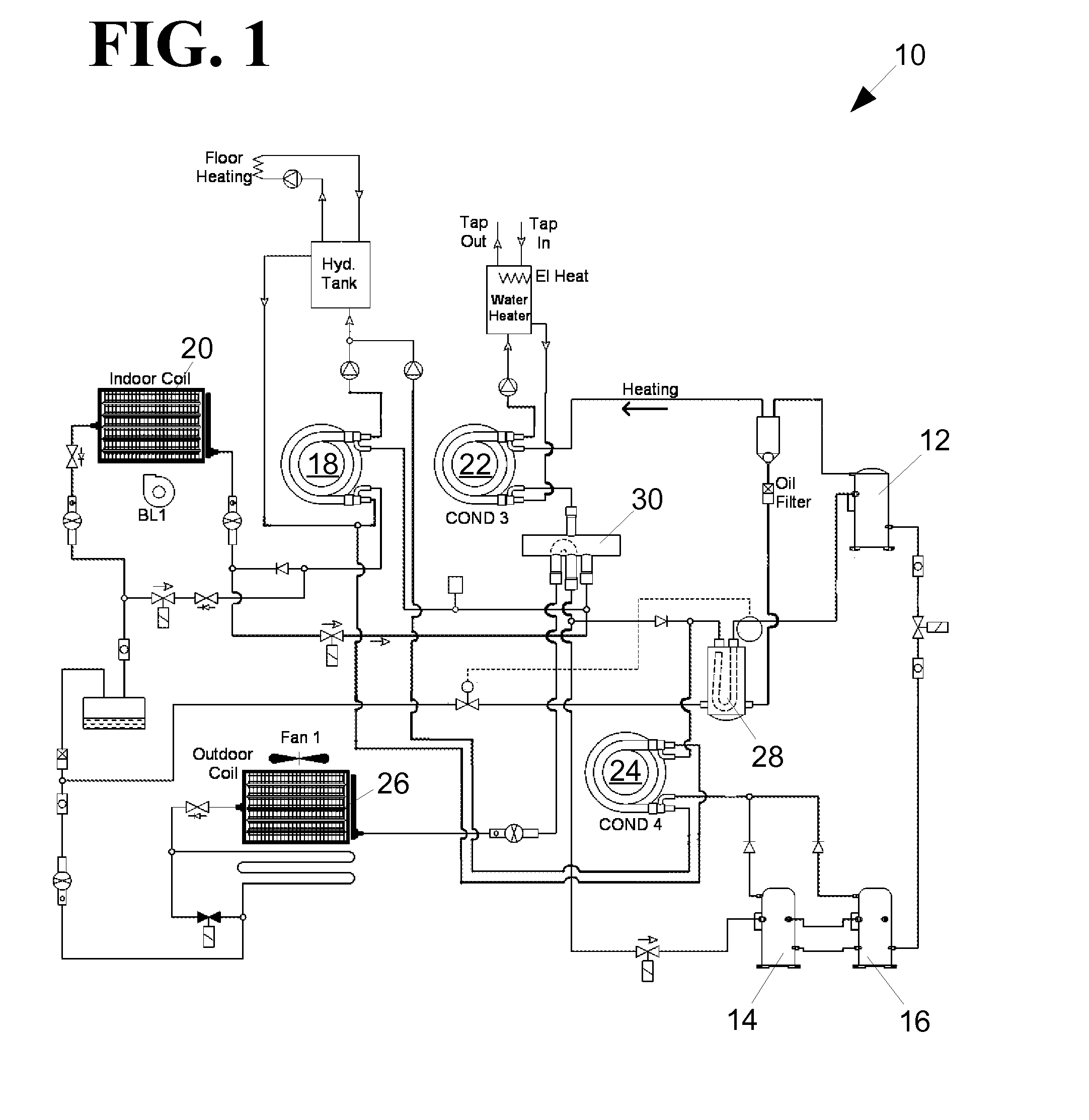 Heat pump system with extended run time boost compressor
