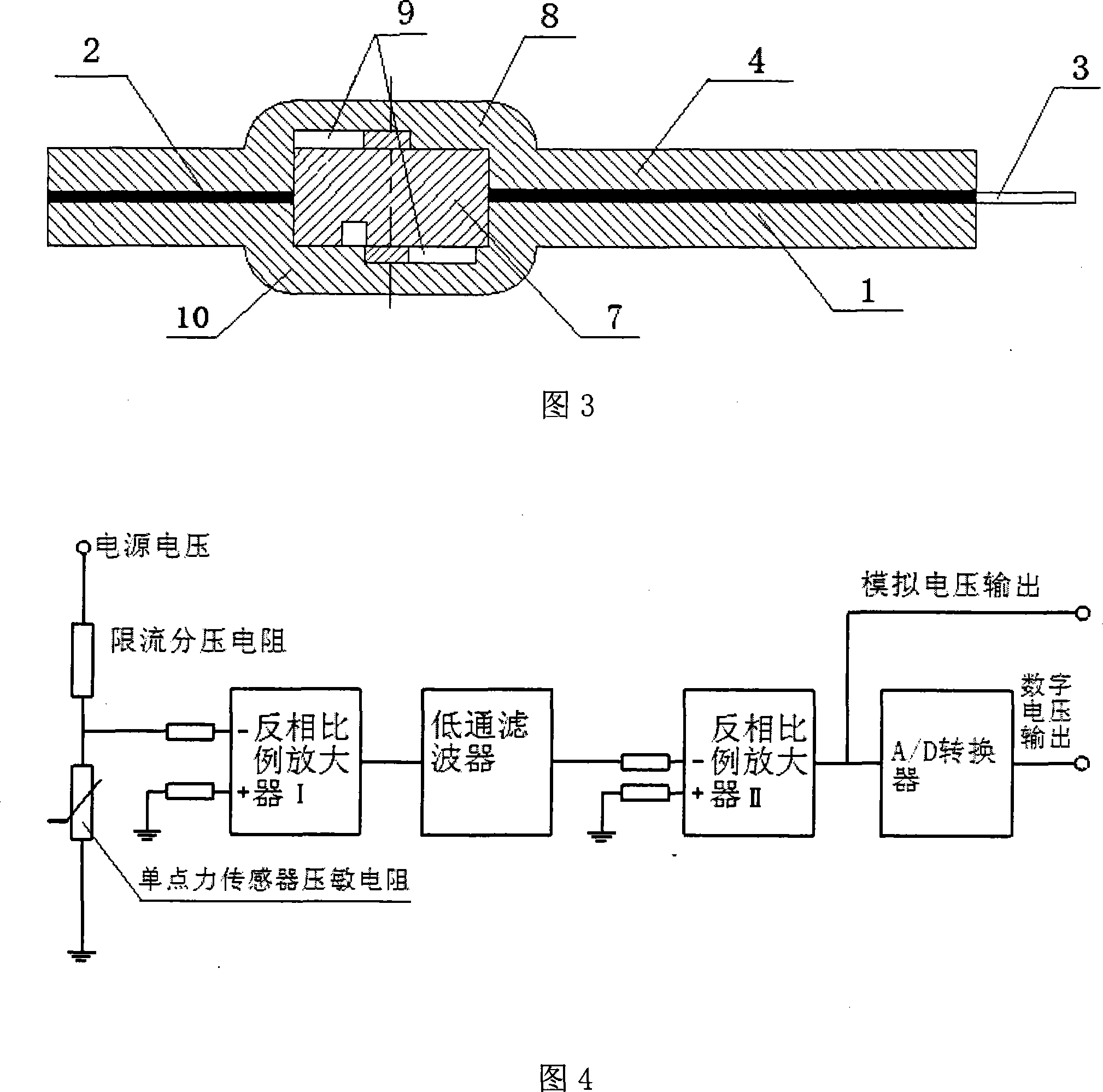 Flexible one point force sheet type sensor and production method