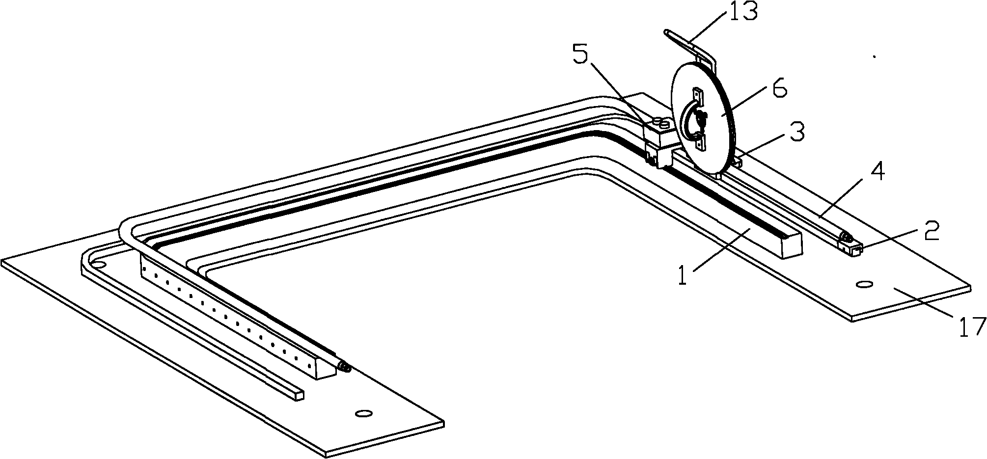 Device for distributing double-sided adhesive tape on frame strip