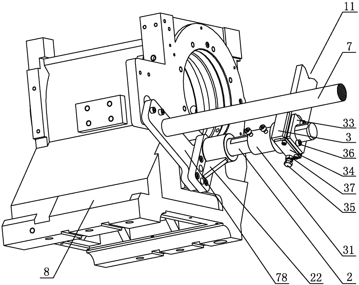 Numerical control lathe support frame