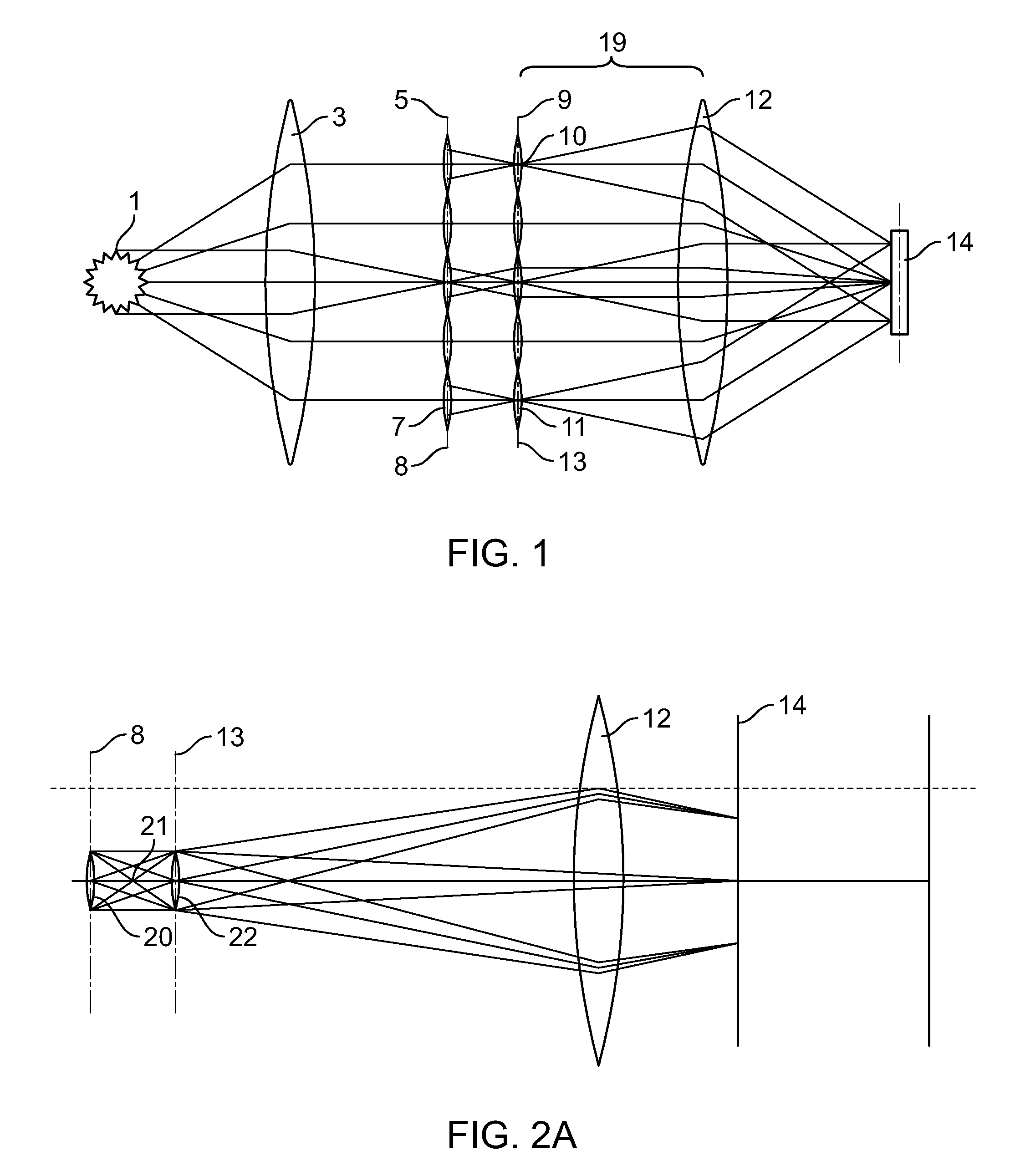 Double-facetted illumination system with attenuator elements on the pupil facet mirror