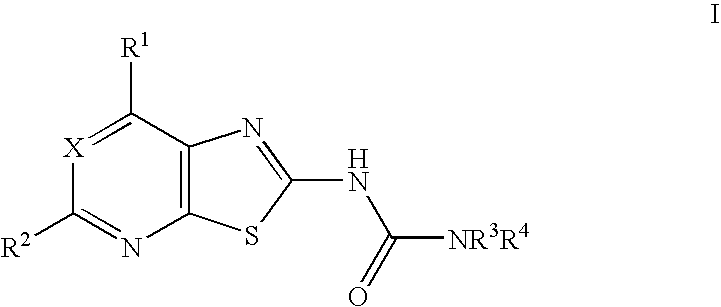 Thiazolo-pyrimidine/pyridine urea derivatives