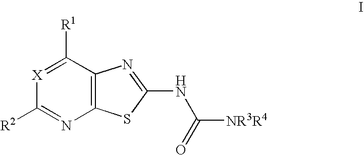 Thiazolo-pyrimidine/pyridine urea derivatives