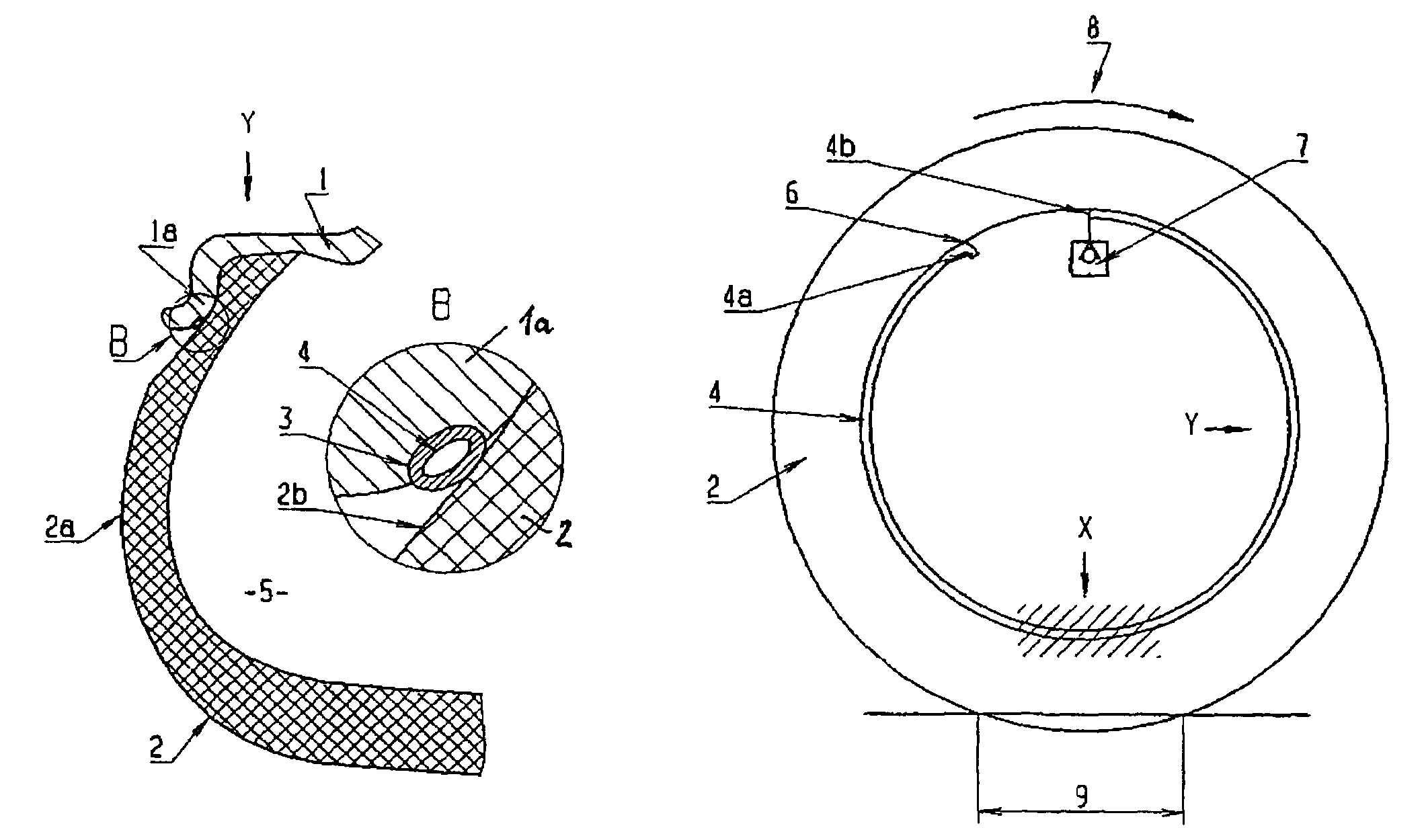 Arrangement for filling air into a rotating pneumatic tire