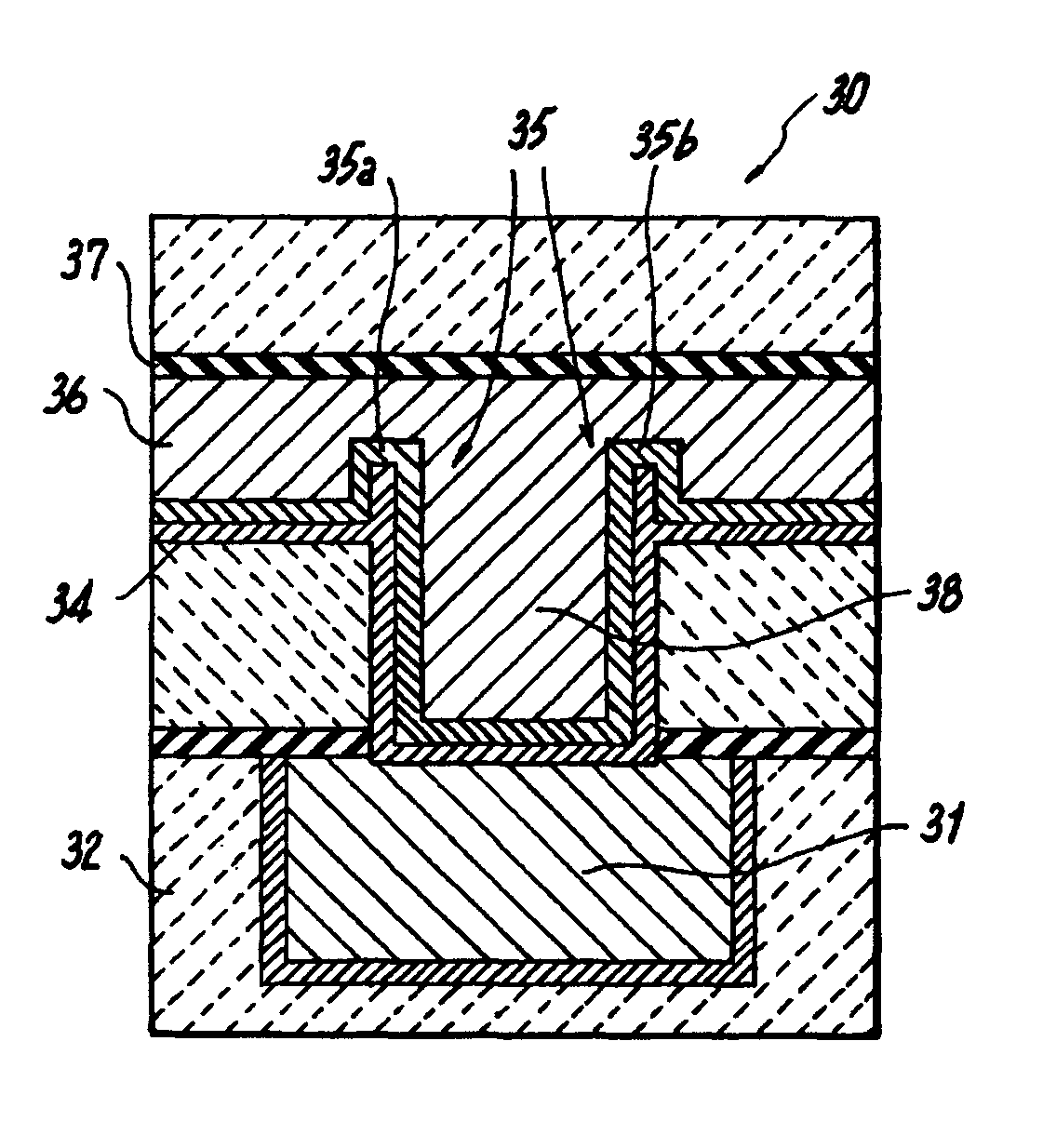 Partial inter-locking metal contact structure for semiconductor devices and method of manufacture