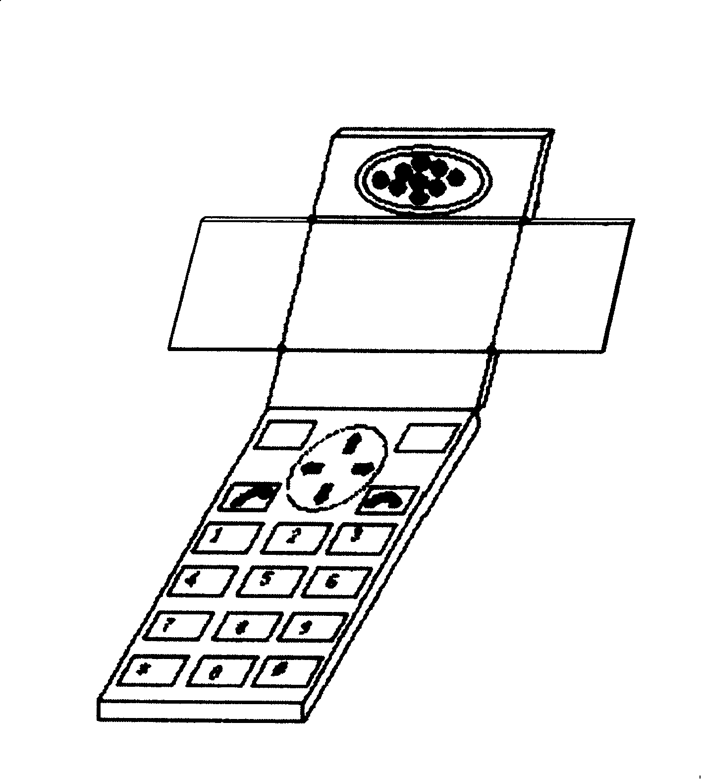 A foldable mobile communication terminal screen