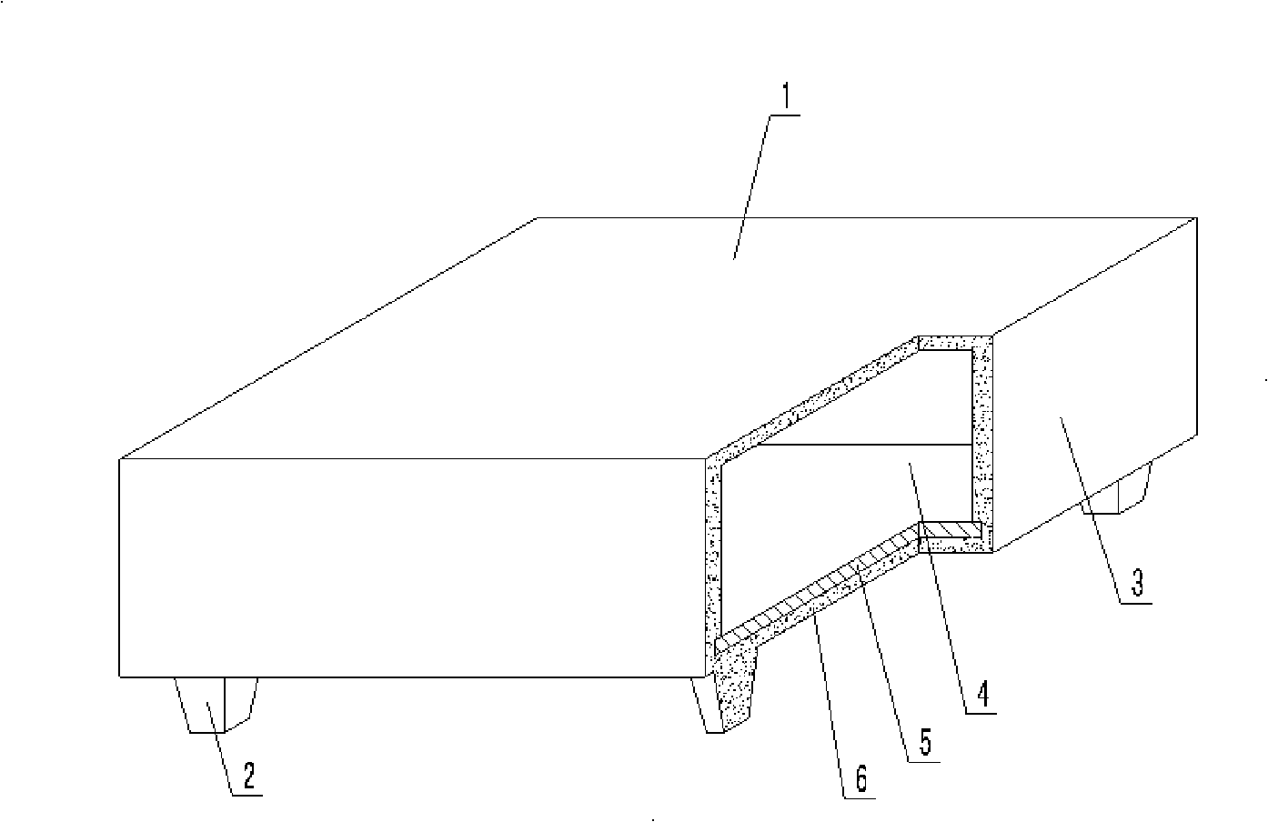 Hollow carcass for cast-in-situ concrete stuffing