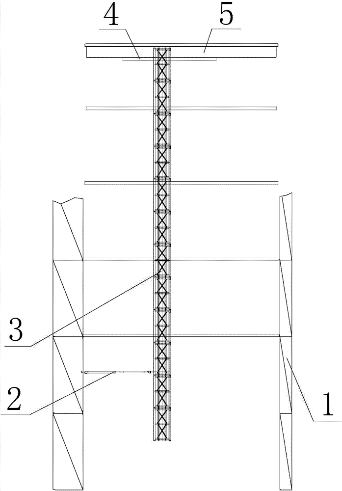 Platform connection structure and connection method for allowing construction elevator to reach working face of platform