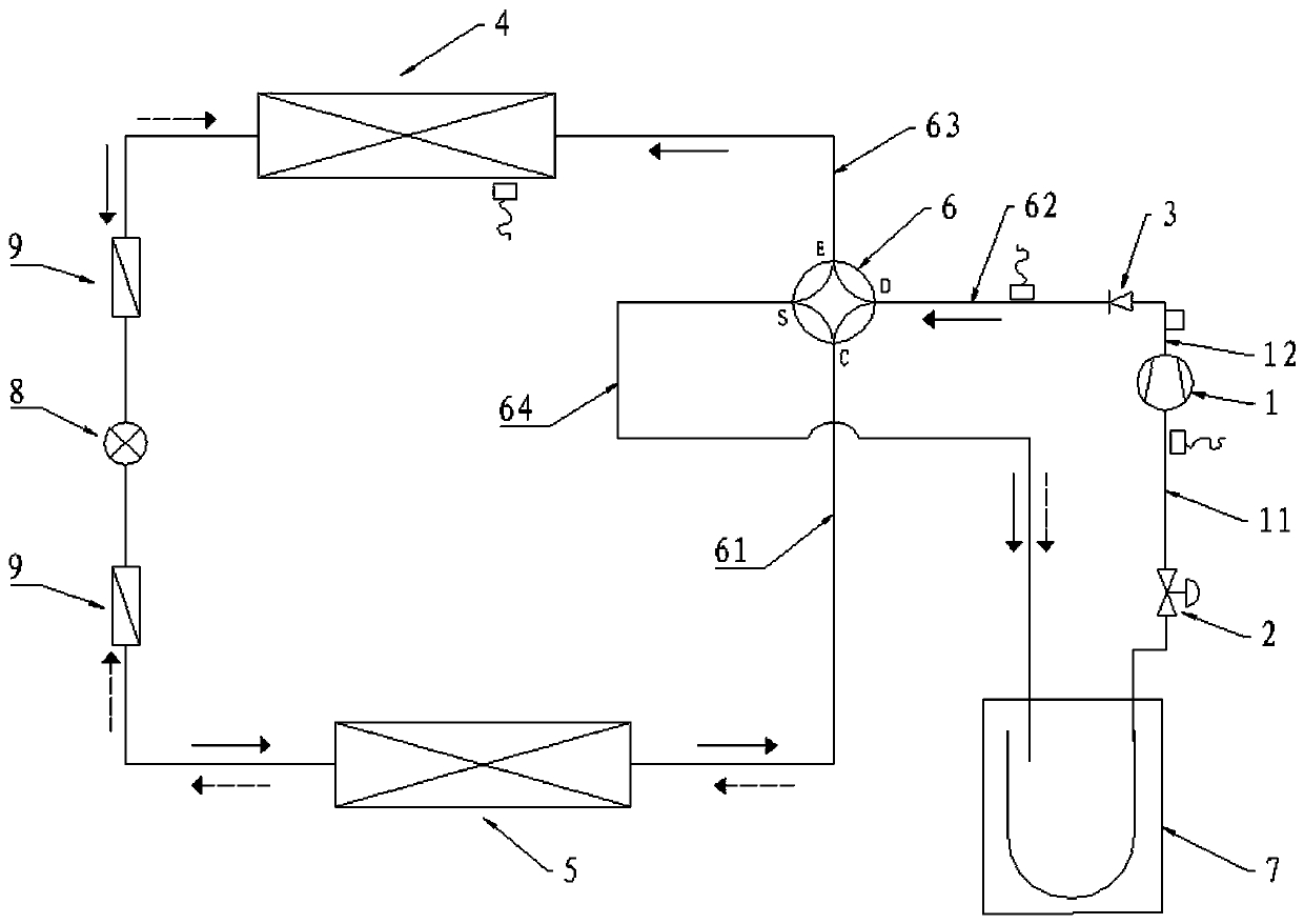 Refrigerant migration preventing compressor protection structure and air conditioning system