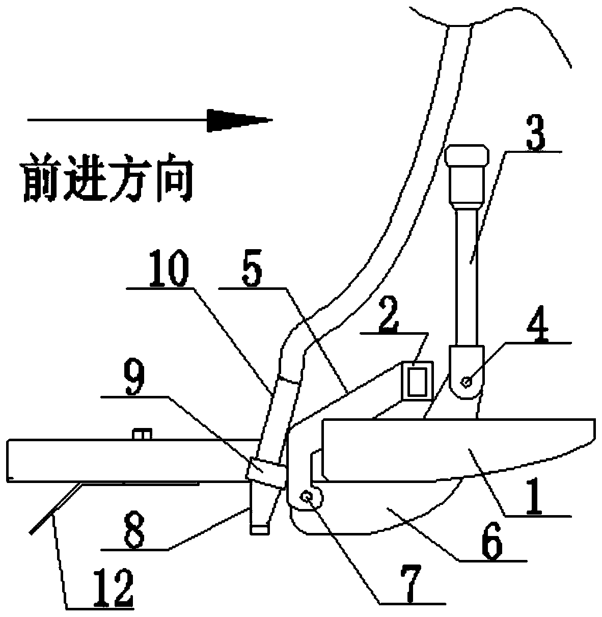 Furrowing, fertilization and earthing device of rice transplanting synchronous fertilizer applicator