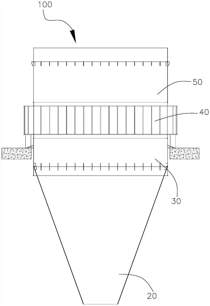 Rapid installation method for large cone steel structure in narrow space