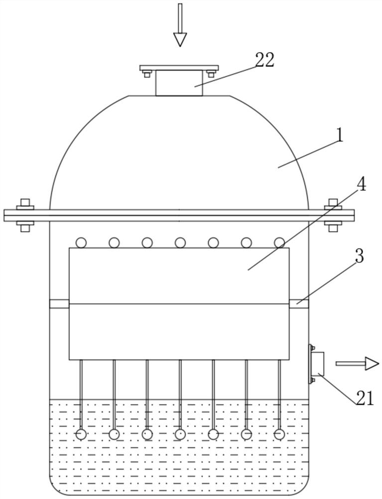 Counterweight telescopic oil-containing waste gas filtering equipment