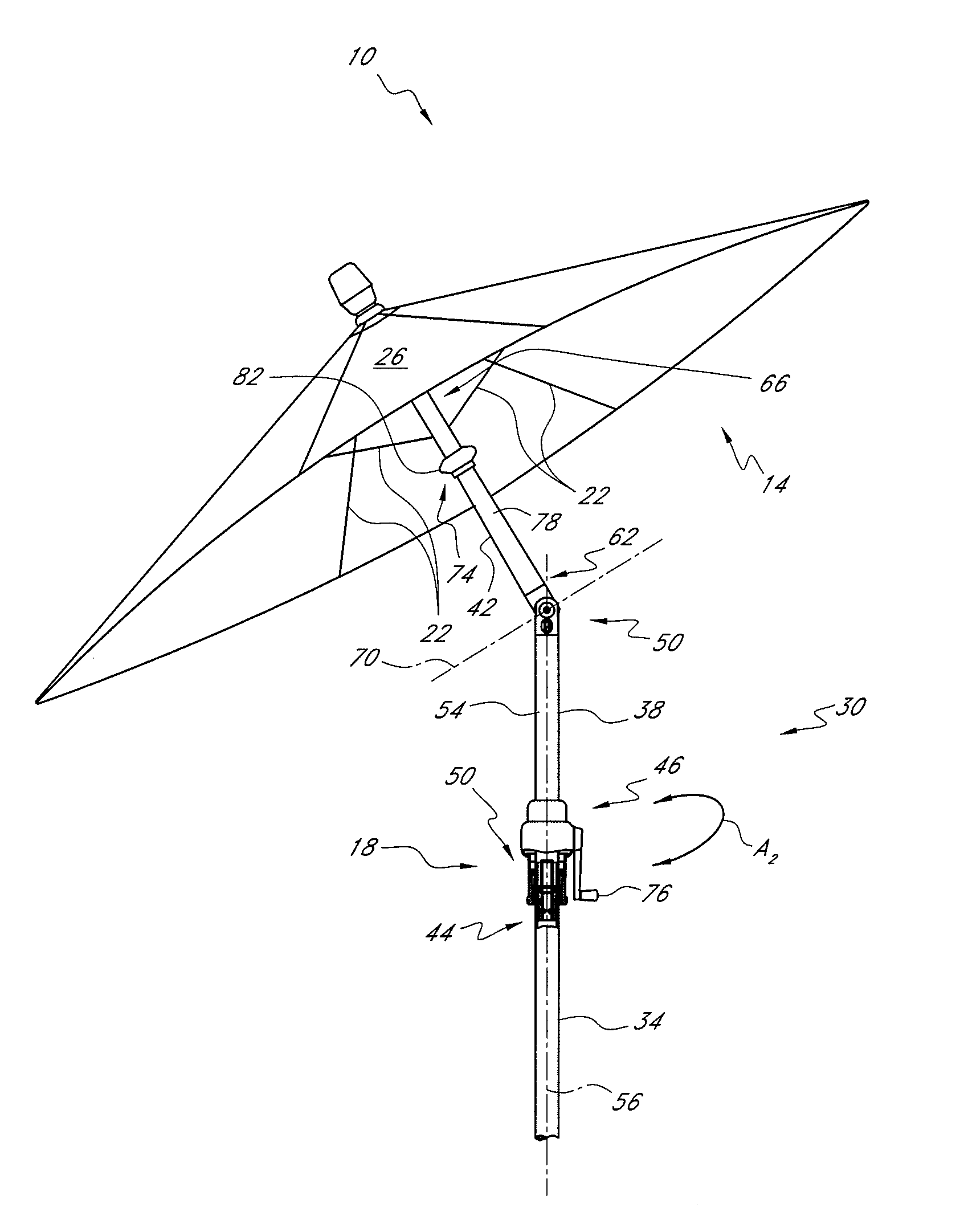 Umbrella with rotation mechanism
