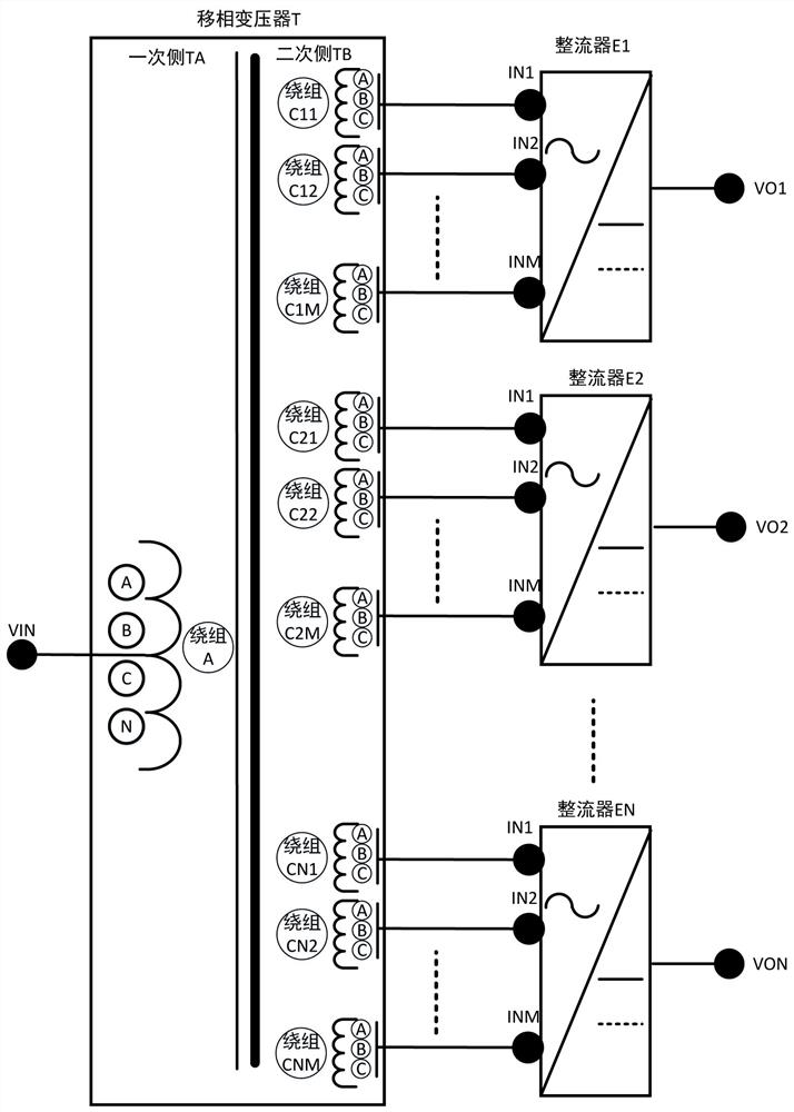 Rectifier system based on multi-winding input