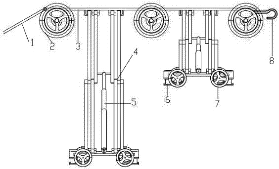 A kind of train lift forklift device