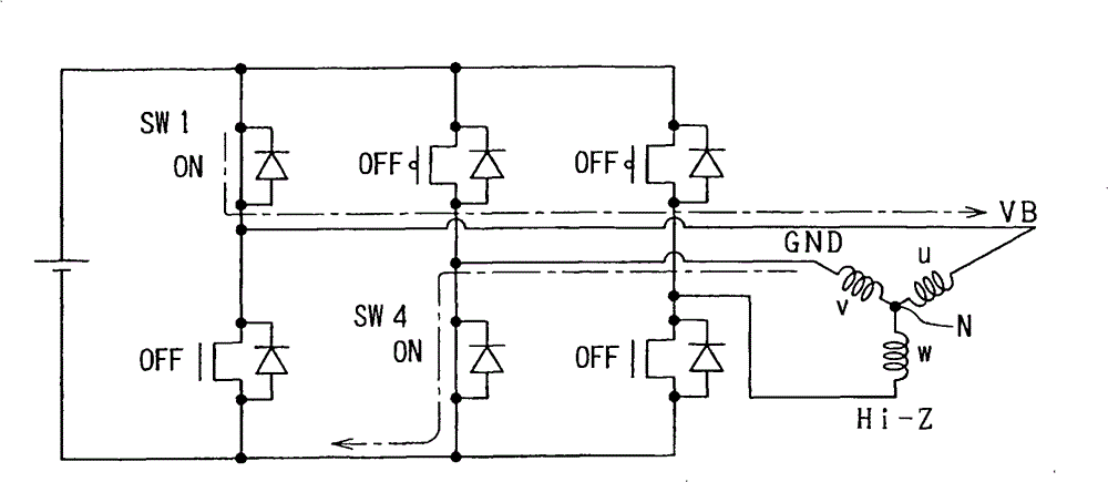 Control system for multiphase electric rotating machine