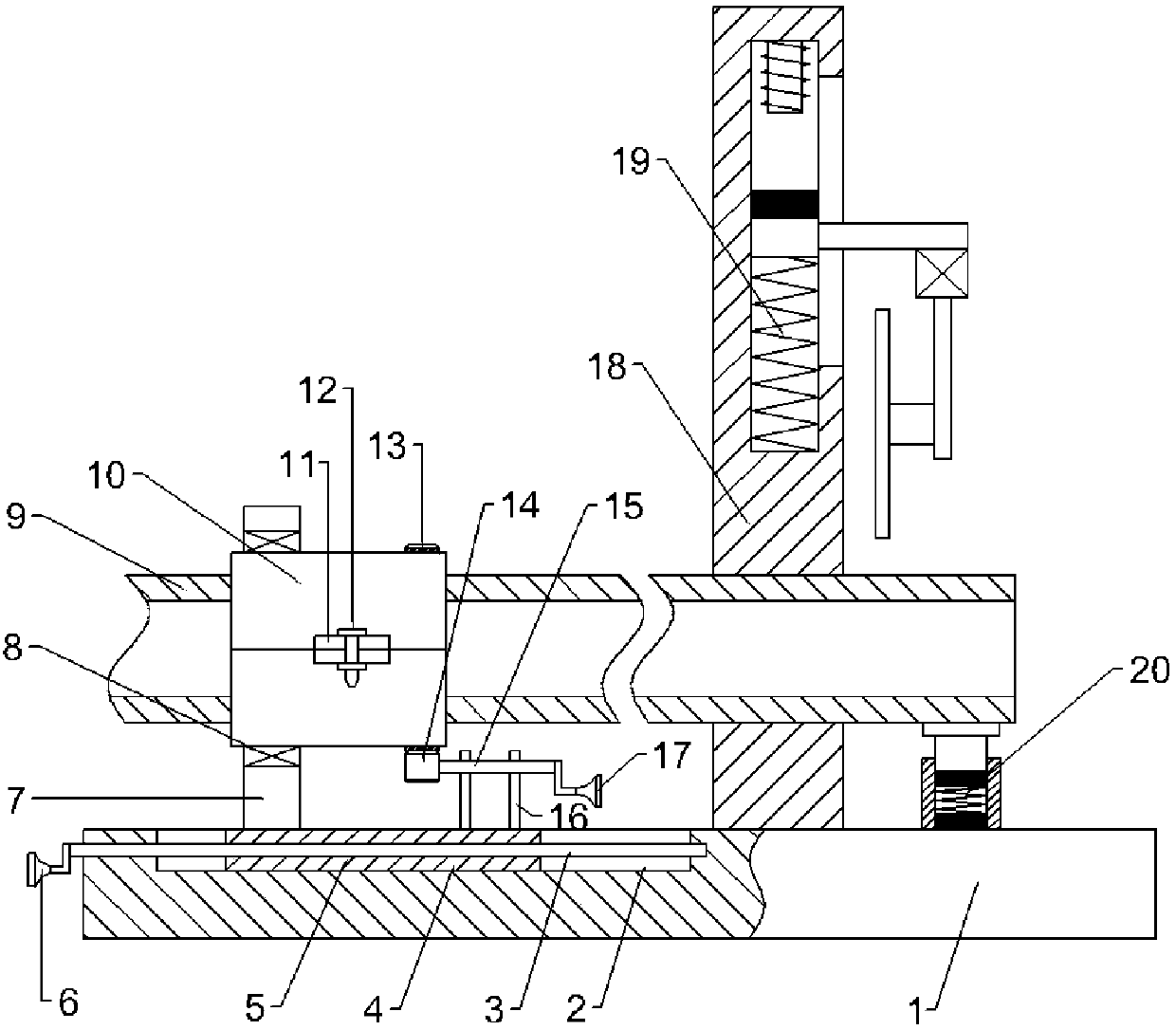 Pipe cutting equipment with supporting function