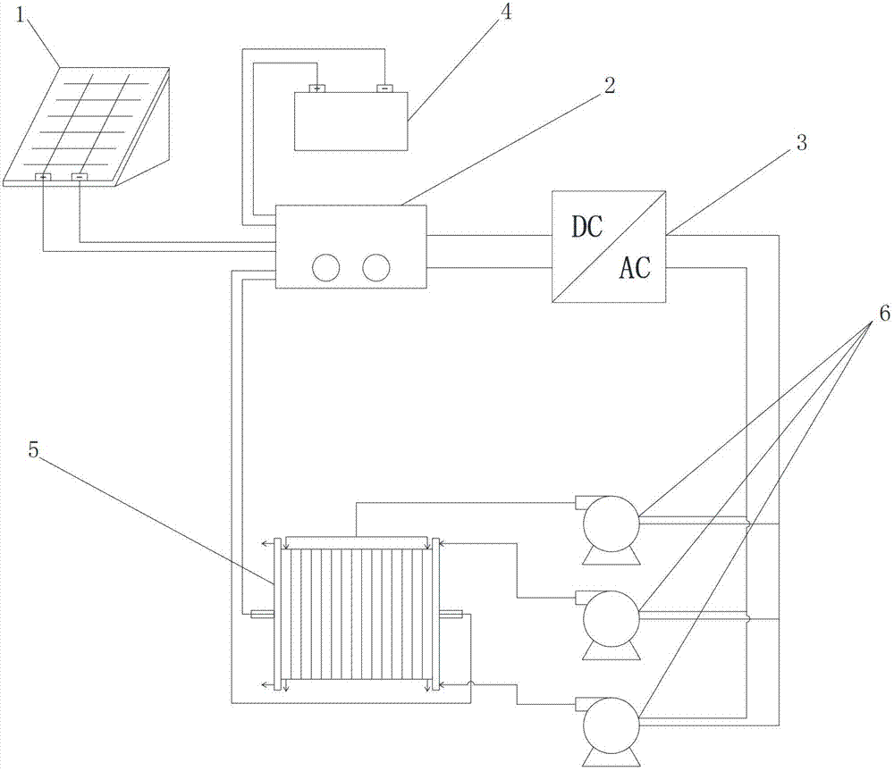 Solar photovoltaic power generation water treatment device
