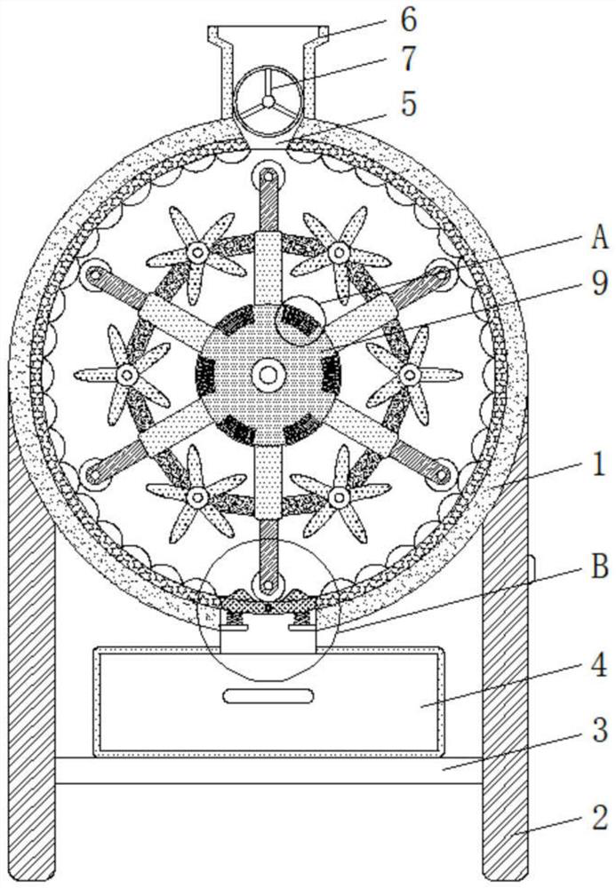 Automatic integrated circuit new material stirring device capable of uniformly feeding and discharging materials