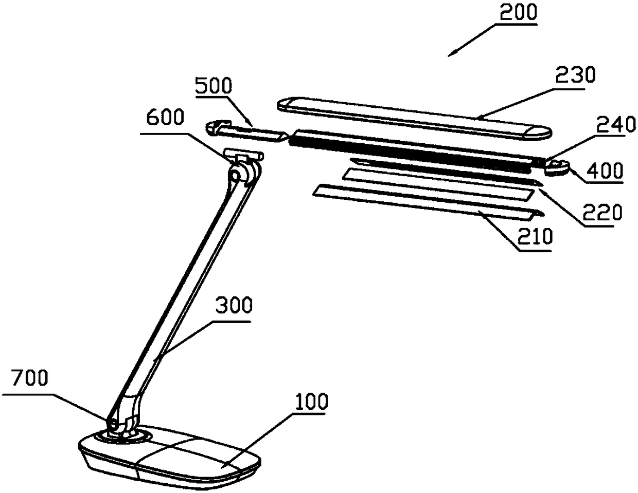 A desk lamp with light distribution function