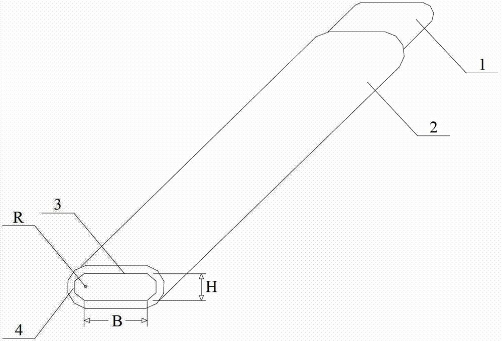 Flat round-corner-shaped bead welding rod having coatings with different thicknesses