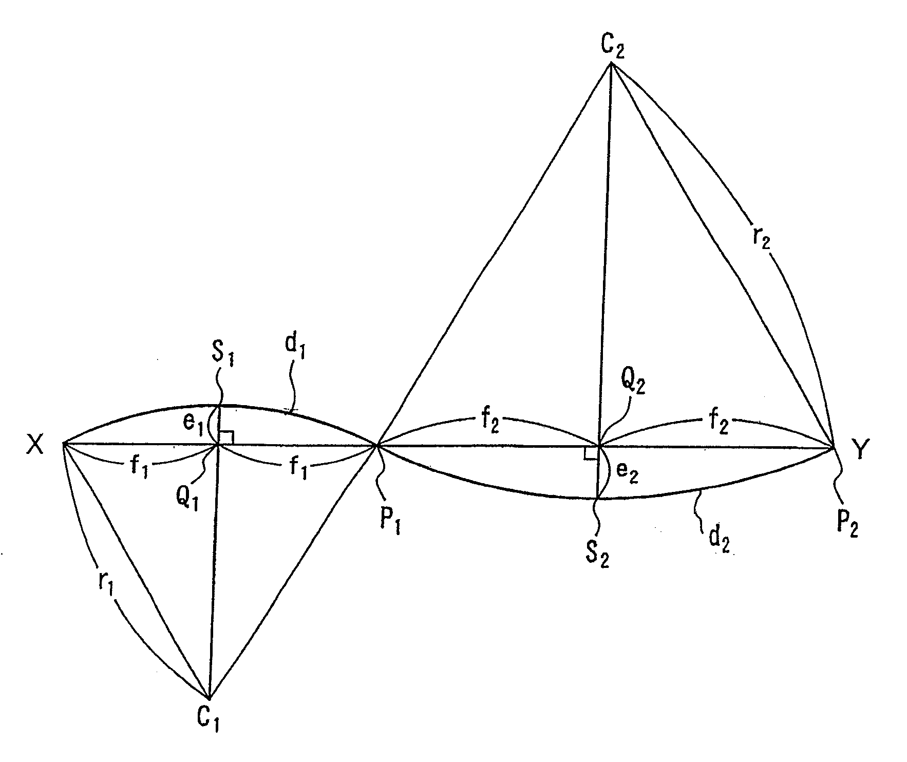 Method for designing structure by drawing curve approximately with circular segment, and structure thereby