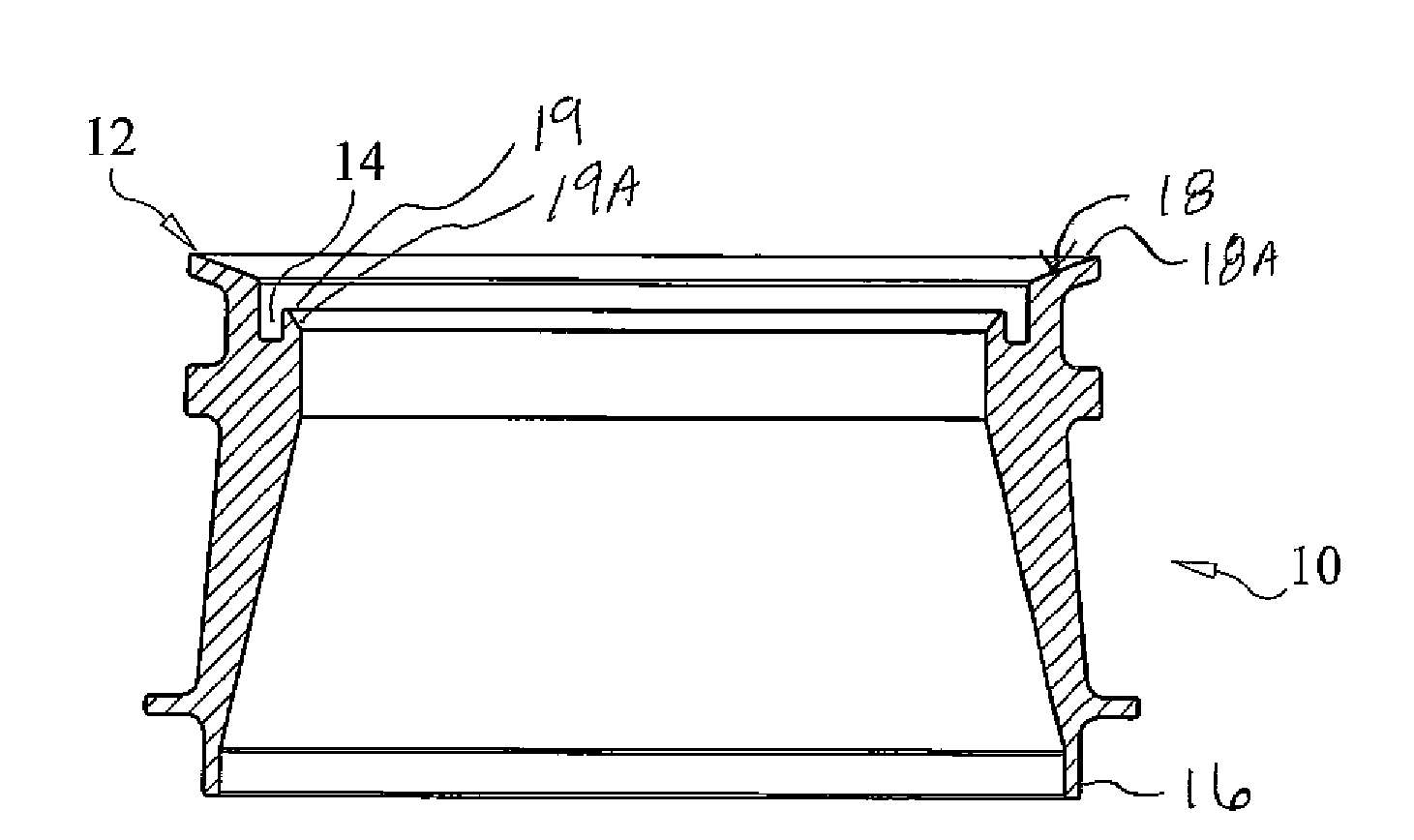 Gasketed connection of marine engine exhaust outlet to exhaust conduit