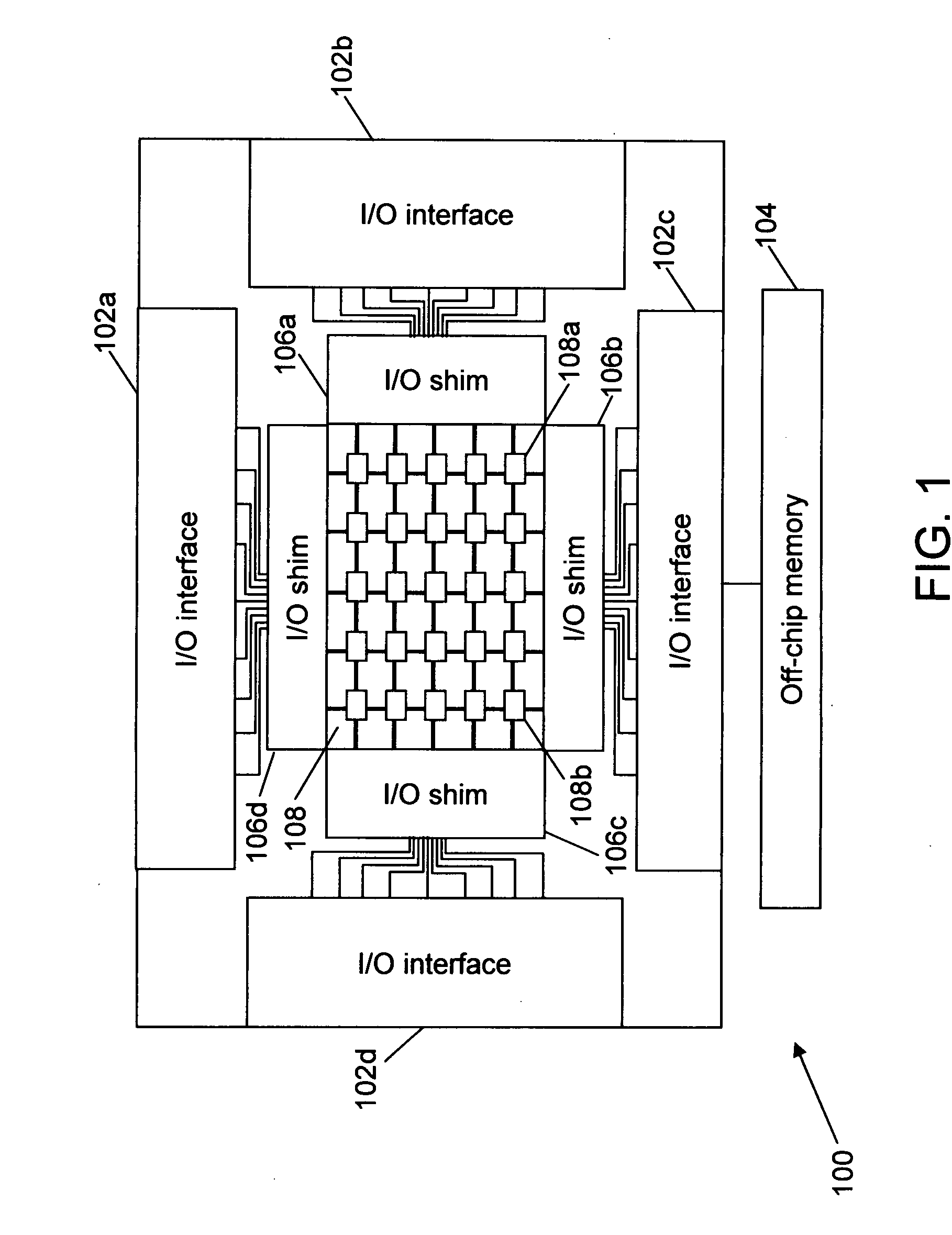 Method and system for managing a plurality of I/O interfaces with an array of multicore processor resources in a semiconductor chip