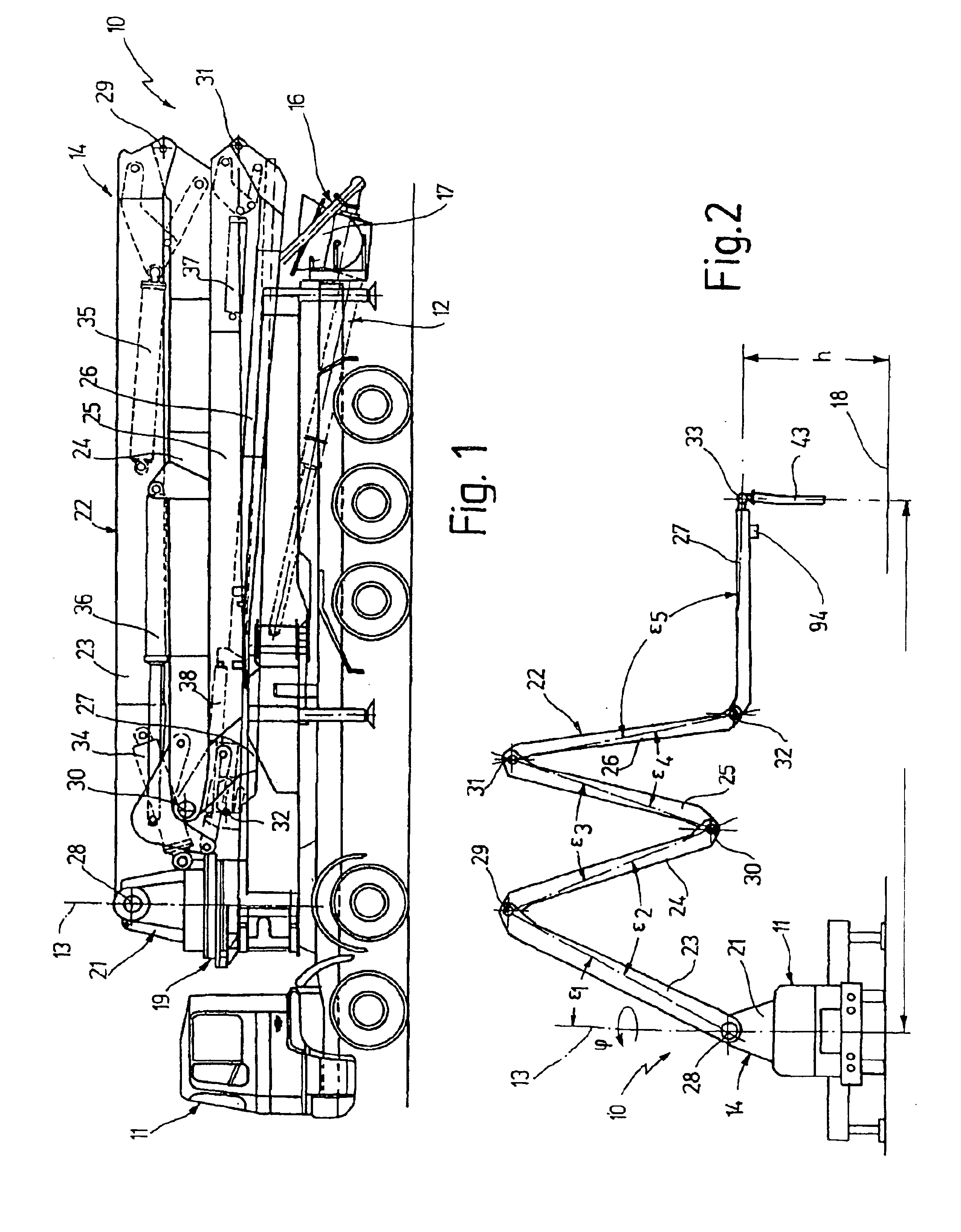 Device for operating the articulated mast of a large manipulator